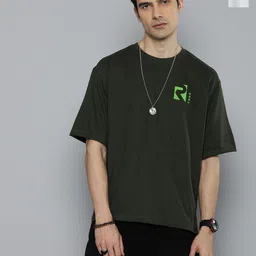 R.Code by The Roadster Life Co. Pack Of 2 Men Round Neck Short Sleeves Oversized T Shirts-image-78