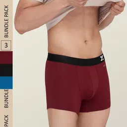 XYXX Men Pack Of 3 Aero Super Combed Cotton Anti-Odour & Moisture Absorbent Trunks-12