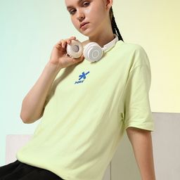 HRX by Hrithik Roshan Lifestyle Brand Logo Printed Oversized Pure Cotton T-shirt-image-78