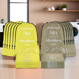 Aura Yellow & Brown 24 Pieces Printed Storage Shoe Organisers-2