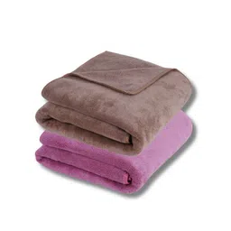 Fezora Brown & Purple 2 Pieces Microfiber 400 GSM Bath Towels-image-24
