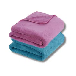 Fezora Magenta & Blue 2 Pieces Microfiber 400 GSM Bath Towels-image-25