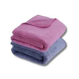Fezora Magenta & Grey 2 Pieces Microfiber 400 GSM Bath Towels-image-23