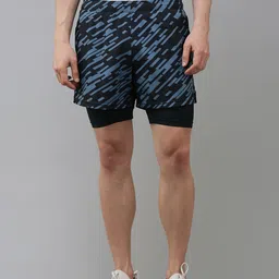 Van Heusen Men Geometric Printed Mid-Rise Sports Shorts-image-25
