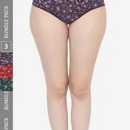 GROVERSONS Paris Beauty Women Pack of 3 Assorted Cotton Hipster Briefs-image-86