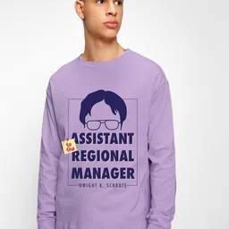 Bewakoof Assistant To The Regional Manager Graphic Printed Oversized T-shirt-image-10