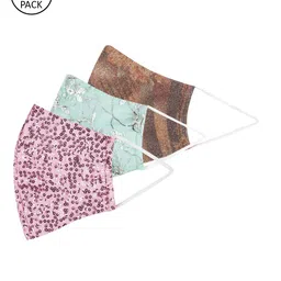 Kalakari India Women Pack of 3 Embellished 4 Ply Cotton Reusable Protective Outdoor Masks-33