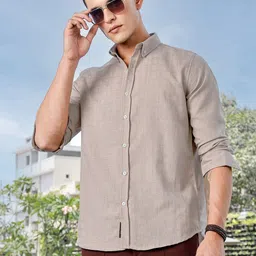 Thomas Scott Men Premium Fit Button-Down Collar Textured Casual Shirt-image-79