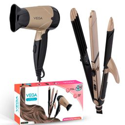 VEGA Hair Dryer & Straightener Combo- 3 in 1 Hair Styler & Insta Glam Hair Dryer VGGP-10-17