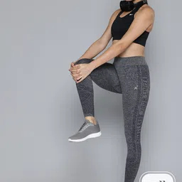 HRX by Hrithik Roshan Printed Rapid-Dry Antimicrobial Reflective Seamless Gym Tights-image-71