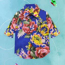 A.T.U.N. Boys Blue Classic Regular Fit Floral Printed Cotton Casual Shirt-picture-22