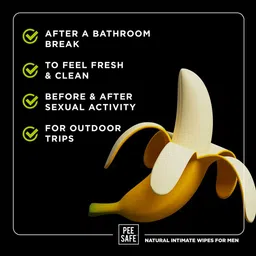 PEESAFE Men Set of 4 Natural Intimate Biodegradable Wipes image 5