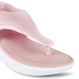 KazarMax Textured Open Toe Mesh T-Straps Flats image 2
