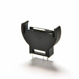 CR2032 Half-Round Cell Coin Lithium Button Battery Socket Holder Case Boxes Vertical Inline 3 Pins Black Plastic 3V -1Pcs. image 1