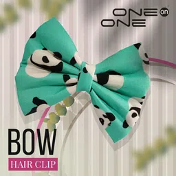 ONE on ONE Women Green & White Printed Panda Ponytail Holders-image-38