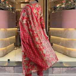 DIVASTRI Floral Printed Regular Anarkali Kurta with Palazzos & Dupatta image 2
