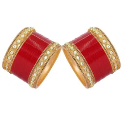 NMII Set Of 32 Kundan & Zircon Gemstone-Studded Chuda Bangles image 5