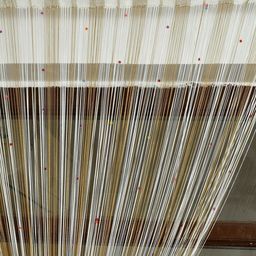 Homefab India String Beige 2 Pieces Thread Strings Sheer Door Curtains image 2