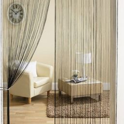 Homefab India String Black 2 Pieces Thread Strings Sheer Door Curtains image 2
