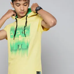 HRX By Hrithik Roshan U-17 Lifestyle Boys Lemon Drop Bio-Wash Graphic Tshirts-image-94