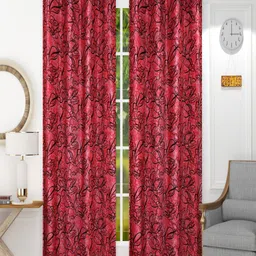 Homefab India Maroon Set of 2 Long Door Curtain-image-52