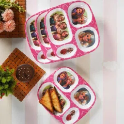 cdi Pink Barbie Printed Melamine(Set of 4) Kids Plates-picture-42