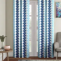 Cortina Blue & White 2 Pieces Quirky Printed Door Curtains-picture-22