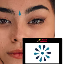 Comet Busters 11 Pcs Reusable Designer Bindis - Blue image 3