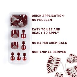 LICK 12 Pcs Classic Red Artificial Reusable Acrylic Nails For Toes image 3