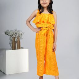 Jelly Jones Girls Geometric Printed Shoulder Straps Top With Palazzos-34