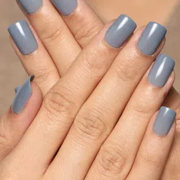 LICK 24 Pcs Square Shape Nails Extension Reusable Stick On Nails - Grey-35