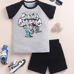 YK Boys Printed T-shirt with Shorts-image-42