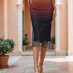 Shein High Waist Ombre-Dyed Print Midi Pencil Skirt-image-63