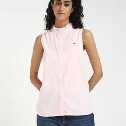 tommy hilfiger Women Striped Frill Regular Fit Shirt-picture-13