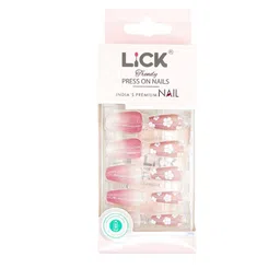LICK 30-Pcs Glossy Glitter Press On Artificial Nails - Nude-76