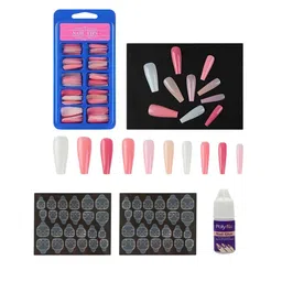 Coslifestore Set Of 100 Ready Coffin Nails - Peach-4