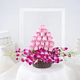 Roses And Orchids Basket-image-33