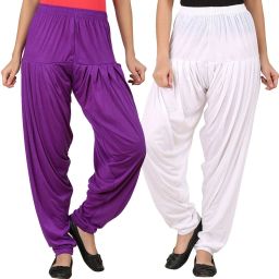 Solid Cotton Viscose Blend Women Harem Pants-image-58