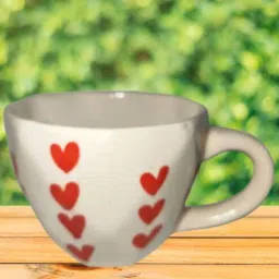 rare planet Handmade Ceramic Mug with Red Hearts-picture-29