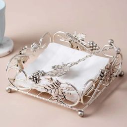 nestroots Graze Silver Stainless Steel Tissue Holder-picture-6