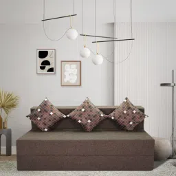 seventh heaven Rest Mantra 8 Inch PU Foam (72x72) 3 Seater Sofa Cum Mattress In Brown Colour-picture-0