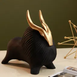 artecasa Horned Yak Black Resin Figurines-picture-14