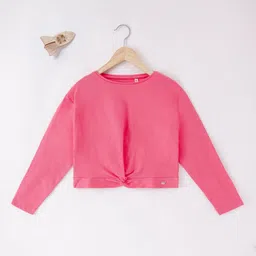 Ed-a-Mamma Girls Pink Solid Cotton T-shirt-image-19