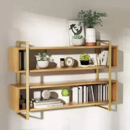 vibecrafts Decorative Joint Natural Wood Wall Shelf-picture-27