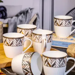sonaki Bone China Tea/Coffee Medium Mug Set of 6pcs-picture-22