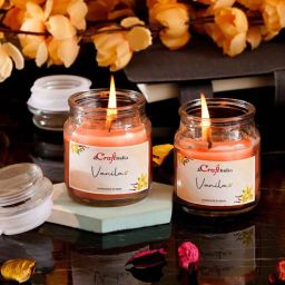 ecraftindia Vanilla Peach Wax (Set of 2) Scented Candles-picture-4