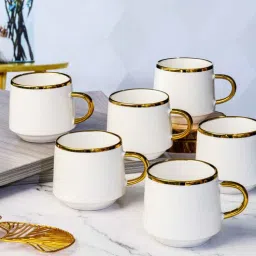 roxx Porcelain Coffee/Tea Gold Design Mug Set of 6pcs-picture-39