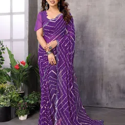 The Textile Hub Mirror Work Leheriya Saree-picture-44