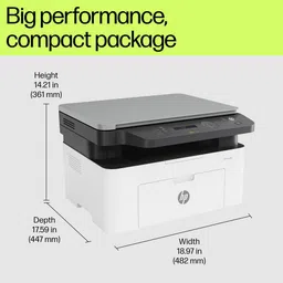 HP Laser MFP 1188A Multi Function Monochrome Laser Printer with 2-Line LCD Display (CIS Sensor, White) image 4