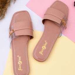 GLAMZKART Transparent Open Toe Flats with Buckles-picture-24